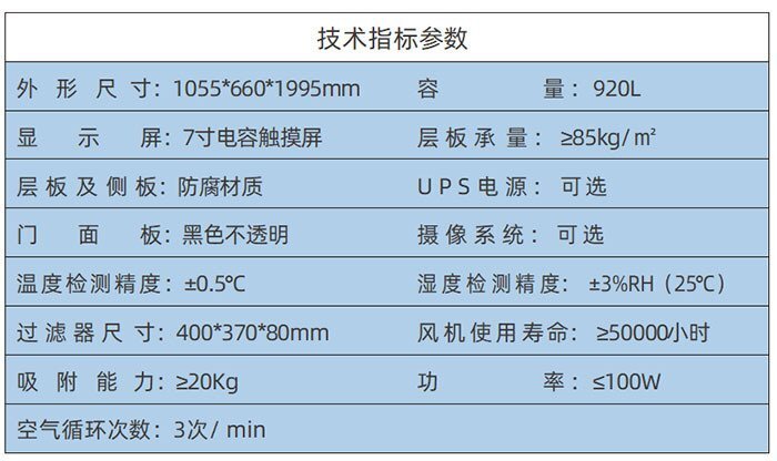 遮光型智能試劑柜參數(shù)